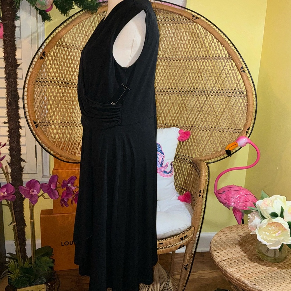 AGB NWT Dress Faux Wrap Black Size L - Picture 8 of 15